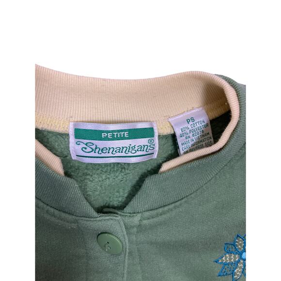 Vintage Shenanigans Green Button Up Floral Sweater Women’s SP/XS – Cottagecore - Picture 2 of 5